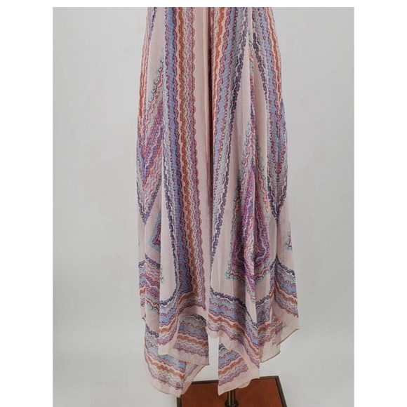 BCBGMaxazria Womens Dress Sleeveless Hankerchief Blue Pink Size Medium - Picture 4 of 9